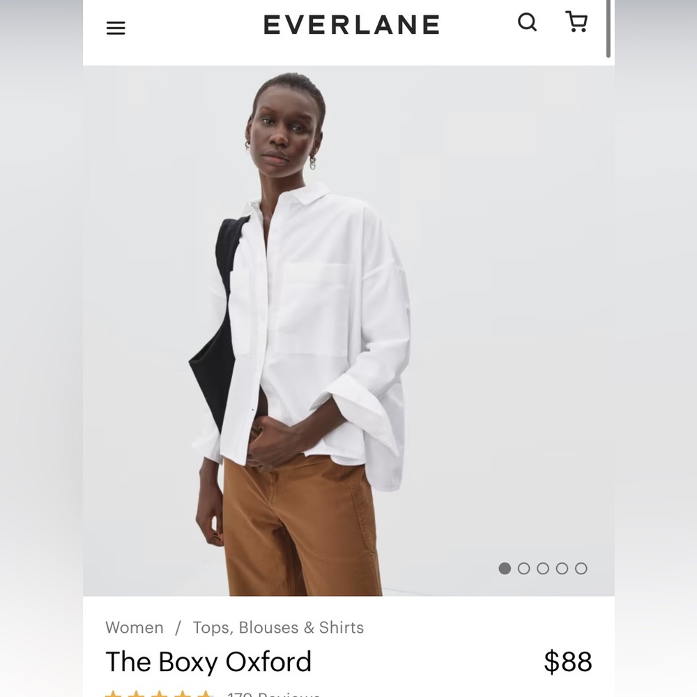 Everlane boxy Oxford shirt in white, size small!